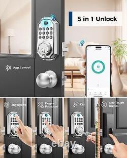 Keyless Entry Door Lock with Handle, App Control Front Door Lock Set Keyless