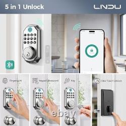 Keyless Entry Door Lock with Handle, App Control Front Door Lock Set Keyless