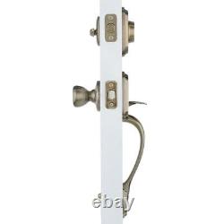 Kwikset Door Handle Set Keyed Entry Single Cylinder Deadbolt Metal Classic Brass