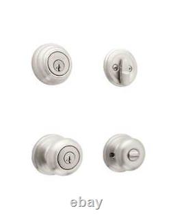 Kwikset Juno Keyed Entry Door Knob and Single Cylinder Deadbolt Combo Pack with