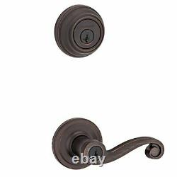 Kwikset Lido Keyed Entry Lever and Single Cylinder Deadbolt Combo Pack with M