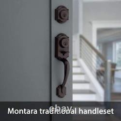 Kwikset Montara Front Entry Door Handleset Lock Venetian Bronze with RH Lido Lever