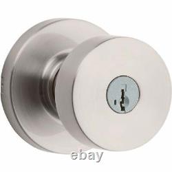 Kwikset Pismo Contempoaray Satin Nickel Entry Knob with Smart Key Pack of 4