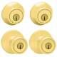Kwikset Polished Brass Deadbolt And Door Knob Combo 242t 3 Cp Pack Of 6