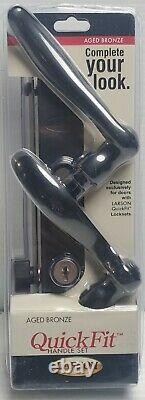 Larson curved Aged Bronze Handleset for Storm Doors, for Quickfit Doors D3