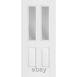 LuxDoors Belleville Design 36 x 80 Smooth Fiberglass 2-Panel Twin-Lite Door