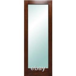 LuxDoors Exterior One-Lite White Laminate Glass Mahogany Entry Door 36 x 80