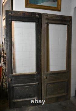 Matching Pair Carved Farmhouse Cottage Doors Victorian Entry Exterior Antique