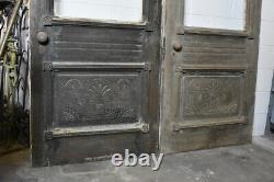 Matching Pair Carved Farmhouse Cottage Doors Victorian Entry Exterior Antique
