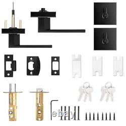 Matte Black Exterior Door Locksets with Deadbolt, Front Door Entry Handle and 2