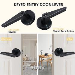 Matte Black Lever Door Handle, Keyed Entry, Passage/Closet, Privacy Bed/Bath