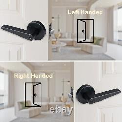 Matte Black Lever Door Handle, Keyed Entry, Passage/Closet, Privacy Bed/Bath