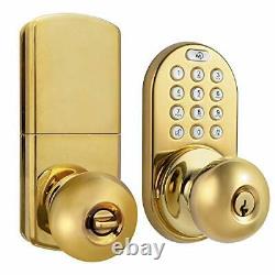 MiLocks DKK-02P Electronic Touchpad Entry Keyless Door Lock Polished Brass