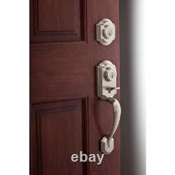 Montara Satin Nickel Single Cylinder Door Handleset with Juno Entry Door Knob Fe