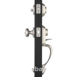 Montara Satin Nickel Single Cylinder Door Handleset with Juno Entry Door Knob Fe