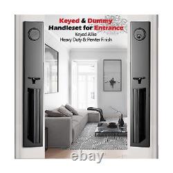 NEWBANG HARDWARE Straight Keyed & Dummy Handleset for Double Front Door, Heav