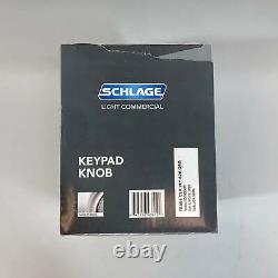 New Schlage Light Commercial Keypad Knob FE595 CSV PLY 626 ORB Satin Chrome