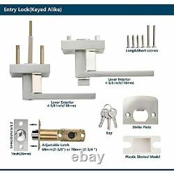 Pack Brushed Nickel Finish Flat Entry Lock(Keyed Alike)Front /Exterior Door 6