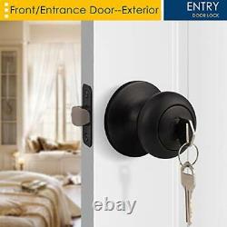 Pack Keyed Entry Door Lock for Exterior and Front Door, 4 Oil-Rubbed Bronze