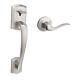 Prescott Front Door Handle No Lock, Entry Handleset Exterior With Satin Nickel