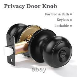 Probrico 10 Pack Round Privacy Door KnobThumb Turn Lock on The Inside Keyless