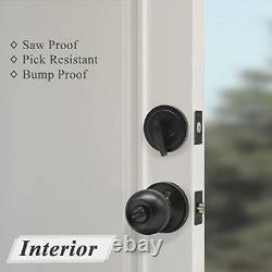 Probrico Black Keyed Alike Entry Knobs Front Door Locks Exterior Lockset and