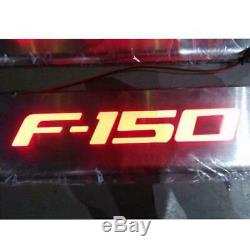 Red LED 4 Door Stainless Steel Scuff Plate Door Sill Entry Guard For Ford F150