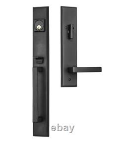 Rockwell Premium Lumina Solid Brass Entry Door Handle Set With Delta Lever Black