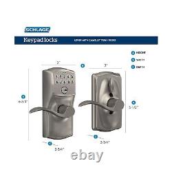 SCHLAGE FE595 CAM 626 ACC Camelot Keypad Entry with Flex-Lock and Accent Leve