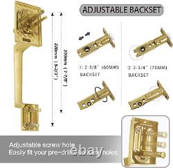 Satin Brass Front Door Handle and Single Cylinder Deadbolt, Front Door Lock Set