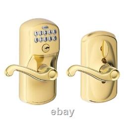 Schlage Bright Brass Steel Electronic Keypad Entry Lock