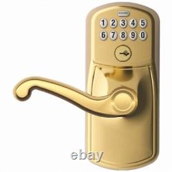 Schlage Bright Brass Steel Electronic Keypad Entry Lock