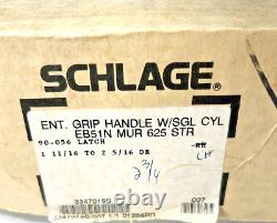 Schlage E-Series EB51N MUR 625 STR LH Entrance Grip Handle w Single Cyl 2-3/4 BS