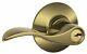 Schlage F51-acc Brass Accent Single Cylinder Keyed Entry Door Lever Set