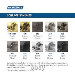 Schlage F51-BIR-ADD Birmingham Single Cylinder Keyed Entry Door Nickel