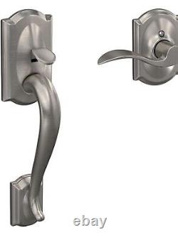 Schlage FE285 CAM 619 ACC Camelot Front Entry Handleset Satin Nickel