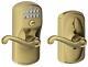 Schlage Fe595-ply-fla Flex Lock Keypad Entry Lock Leverset Brass