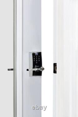 Schlage FE695-CEN-LAT Black Century Touch Entry Leverset With Latitude Lever