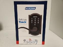 Schlage FE695CAM Camelot Electronic Touch Entry Door Lever Set with Accent Lever