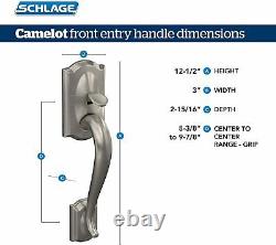 Schlage Front Entry Handle Accent Right-Handed Interior Lever Satin Nickel FE285