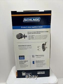 Schlage Plymouth / Flair Satin Nickel Brass Single Cylinder Front Door Set