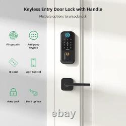Smart Door Lock Set for Front Door, Keyless Fingerprint Entry Door Lock with