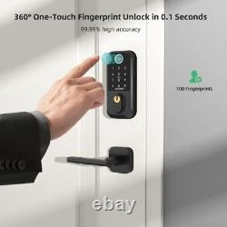 Smart Door Lock Set for Front Door, Keyless Fingerprint Entry Door Lock with