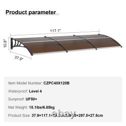 VEVOR Window Door Awning Canopy 38 x 117, UPF 50+ Polycarbonate Entry Door Out