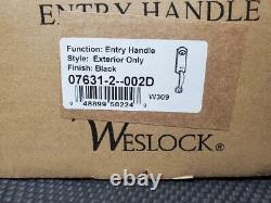 Weslock Stonebriar Interior/Exterior Single Cylinder Entry Handleset, Black