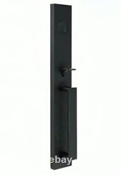 Weslock Xanthis Single Cylinder Handle Set Mesa Knob Matte Black Keyed Handle