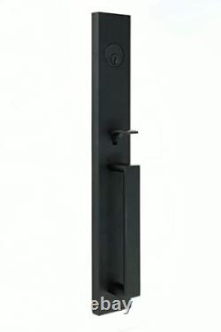 Weslock Xanthis Single Cylinder Handle Set with Mesa Knob Matte Black Keyed H