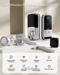 WiFi Smart Door Lock Set Keyless Entry Front Door Lock with Knob Digital K