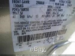 2007-2010 Ford Edge Pilote Porte Avant Withkeyless Entrée Pad Argent 662870