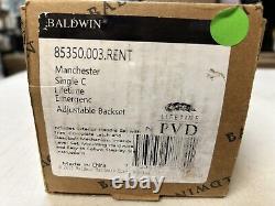 Baldwin 85350.003. LOUER Manchester Poignée de porte simple cylindre en laiton poli NOUVEAU